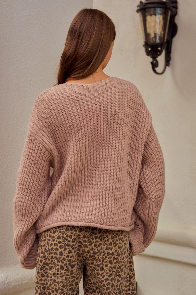 LOVLOV Luxe Vintage Gold Button Front Pocket Cardigan