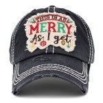 JUDSON Vintage Distressed Merry As I Get Hat