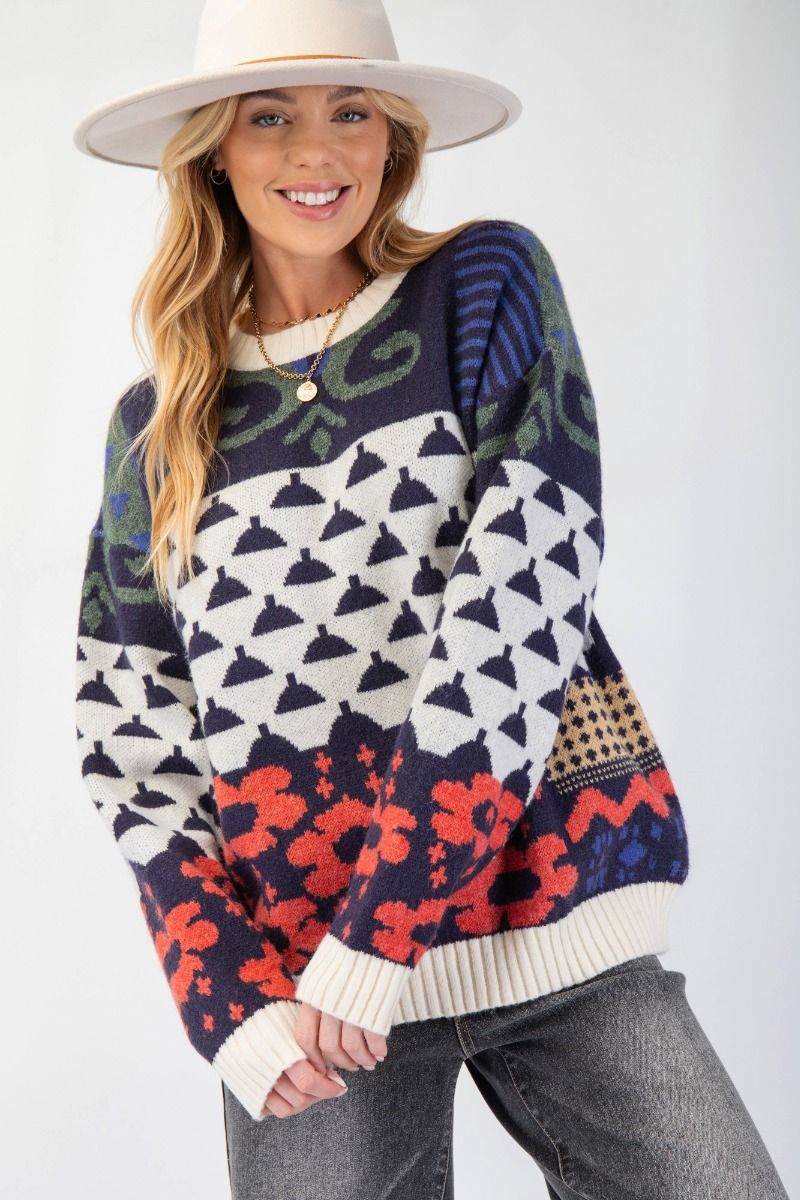 EASEL Multi Color Sweater