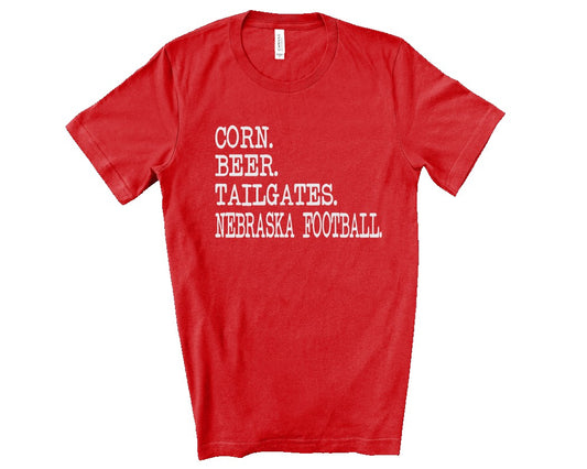 OCEAN Corn Beer Tailgates Nebraska Shirt
