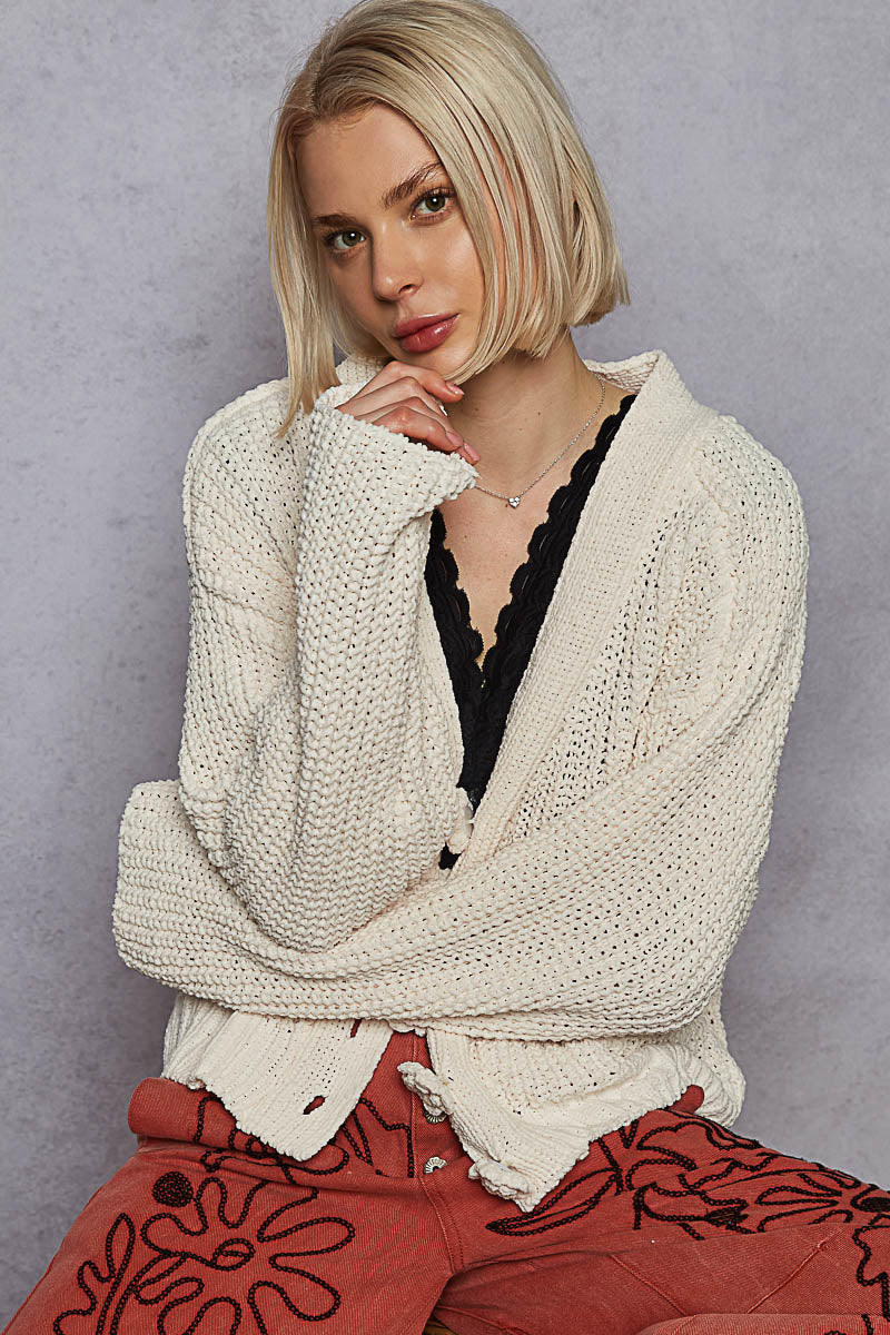 POL Chenille Cardigan