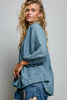 POL Embroidered Peasant V Neck Blouse