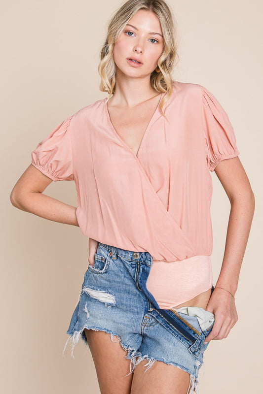 HEYSON Bodysuit with Short Puff Sleeves