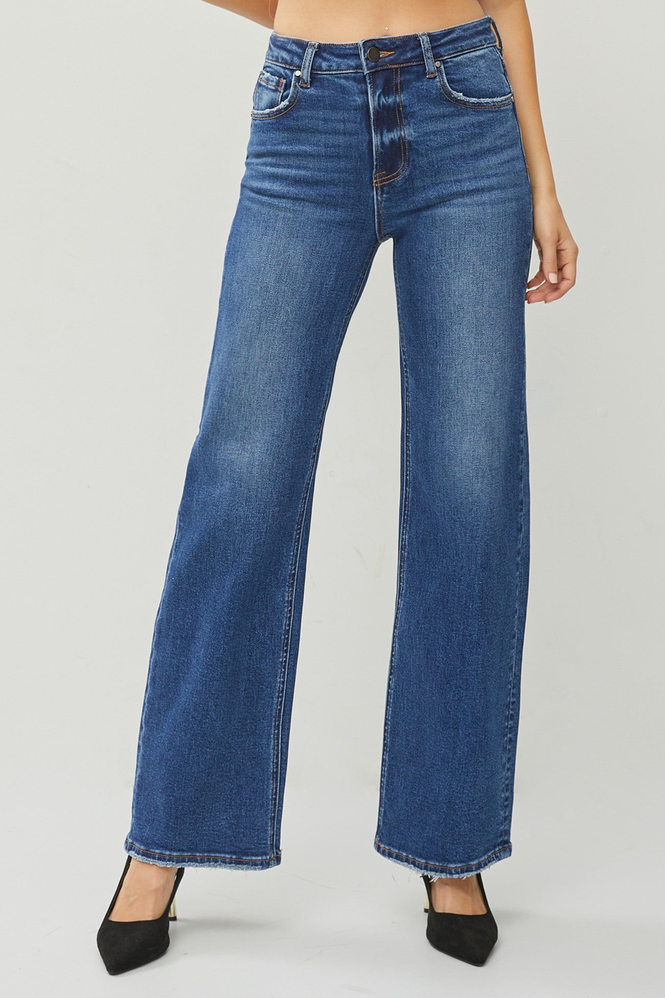 RISEN High Rise Straight Jeans