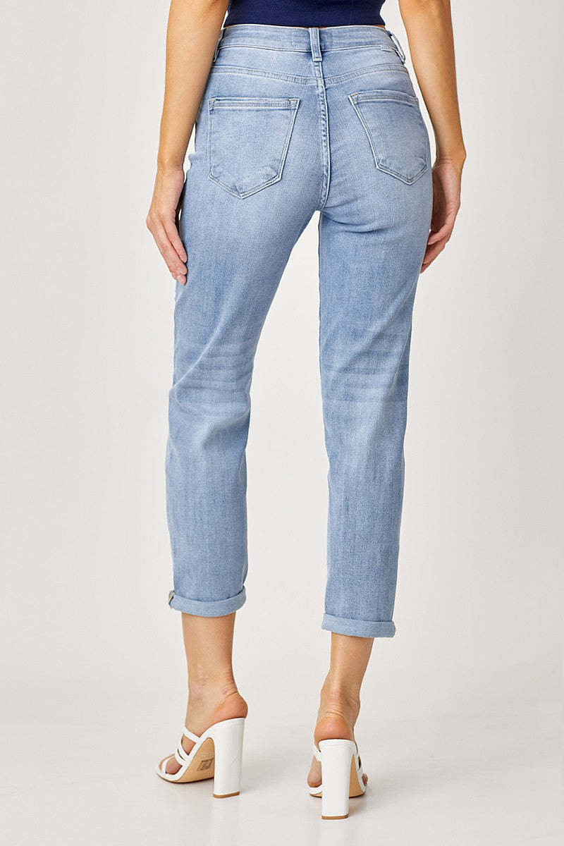 RISEN Mid-Rise Boyfriend Light Wash Jeans