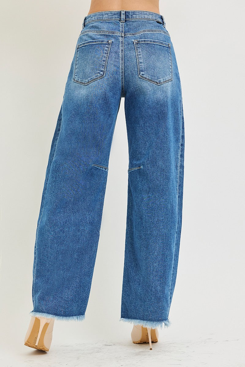 RISEN Slouchy Barrel Double Waistband Jeans