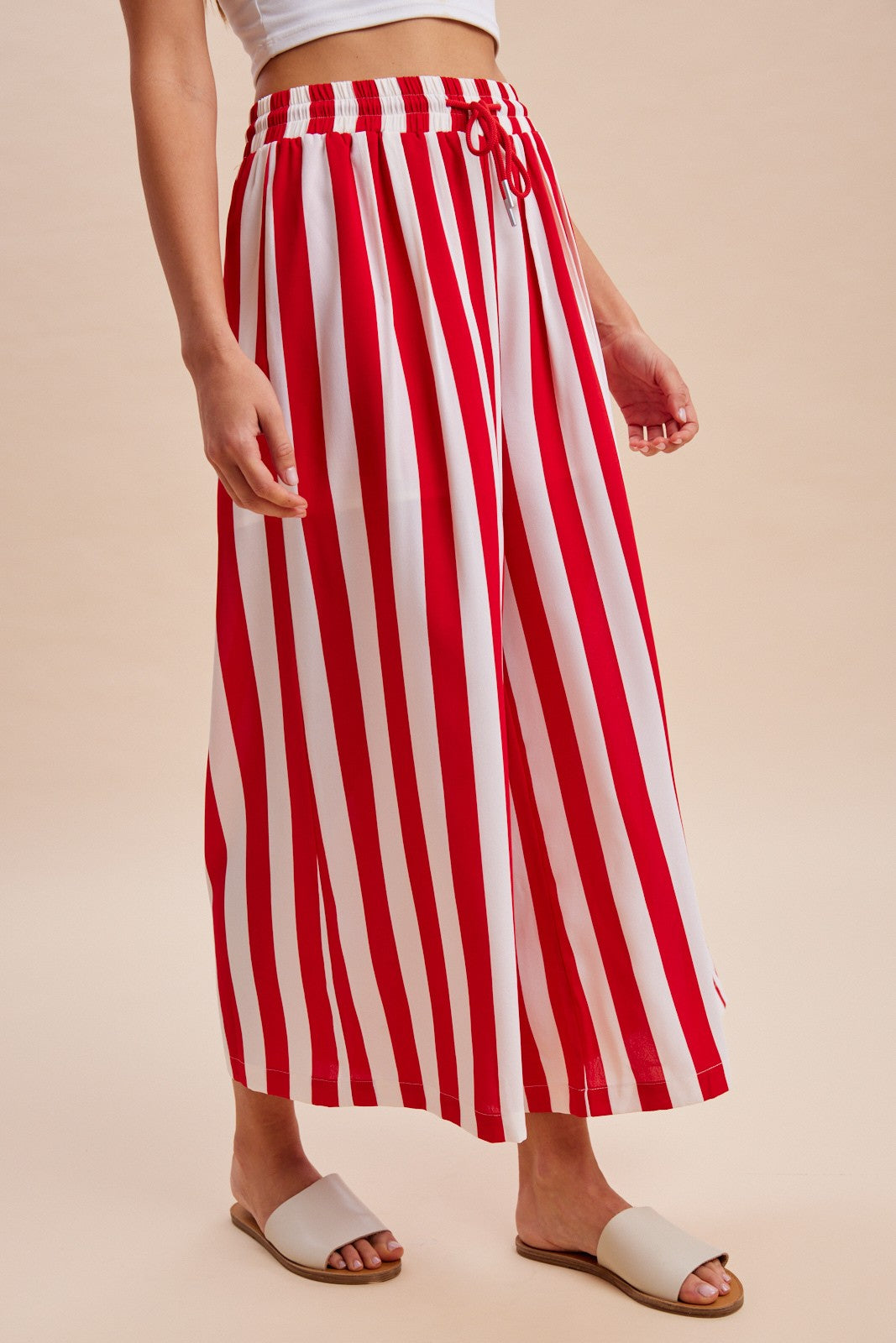 ANNIEWEAR Vertical Striped Wide Leg Pants