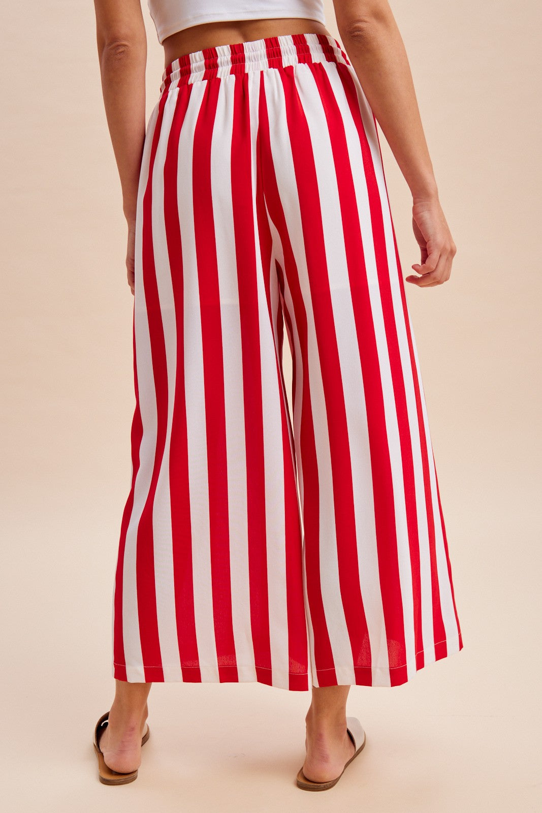 ANNIEWEAR Vertical Striped Wide Leg Pants