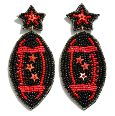 JUDSON Seed Beaded Football Earrings