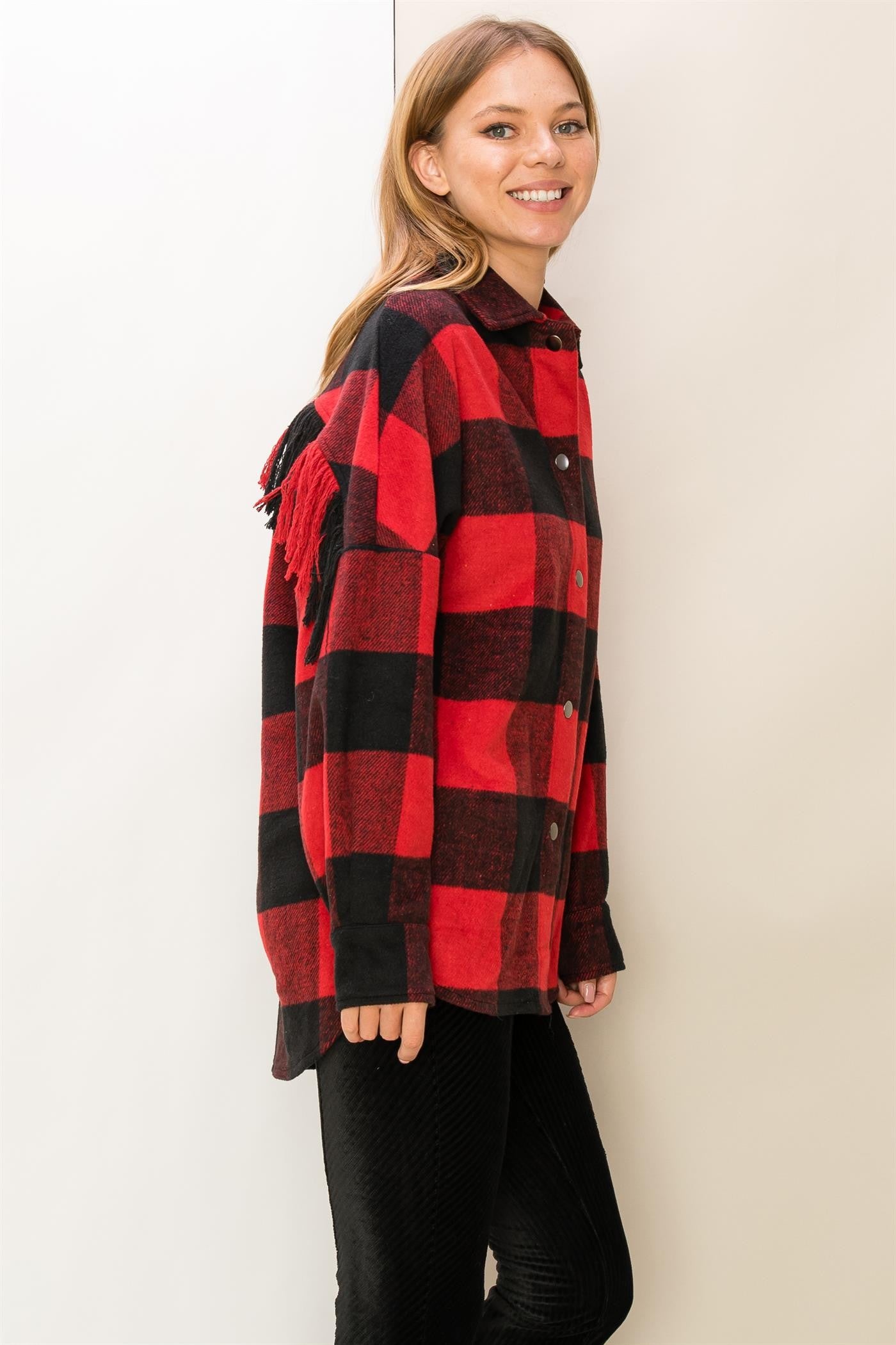 HYFVE Give Love Buffalo Plaid Shacket