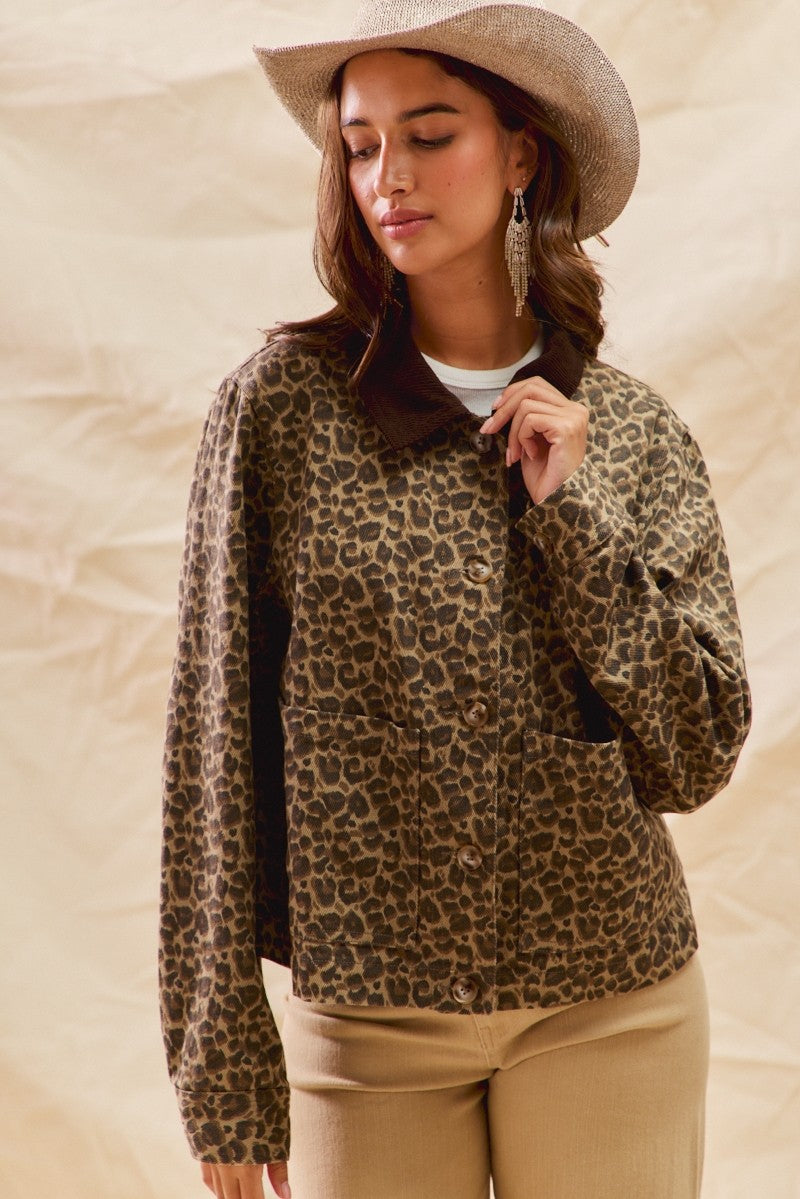 SO ME Leopard Barn Jacket