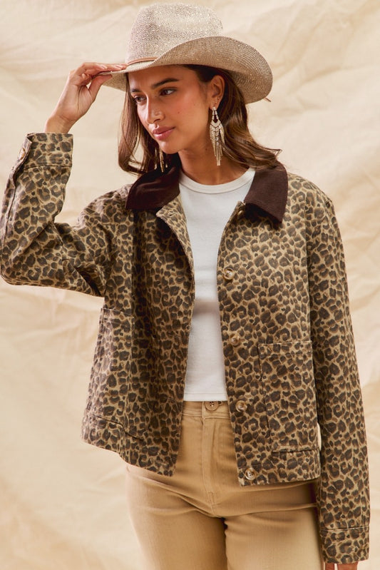 SO ME Leopard Barn Jacket