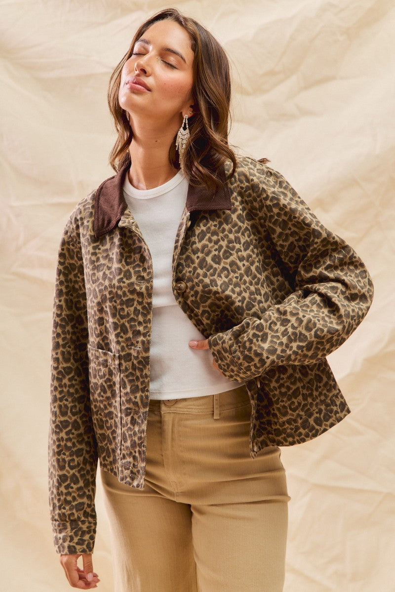 SO ME Leopard Barn Jacket
