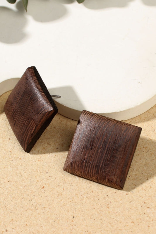 SWAN Wood Stud Earrings