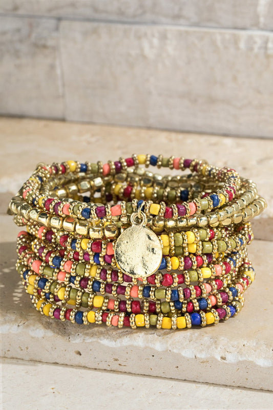 URBANISTA Multi Tone Seed Bead Bracelet Set