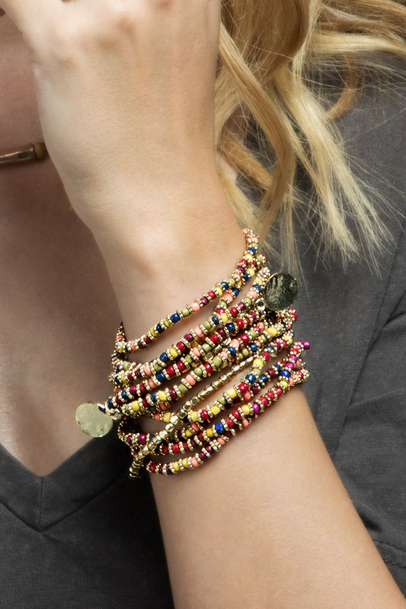 URBANISTA Multi Tone Seed Bead Bracelet Set