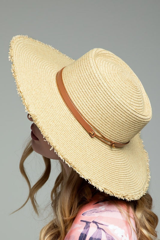 URBANISTA Wide Brim Frayed Straw Sun Hat