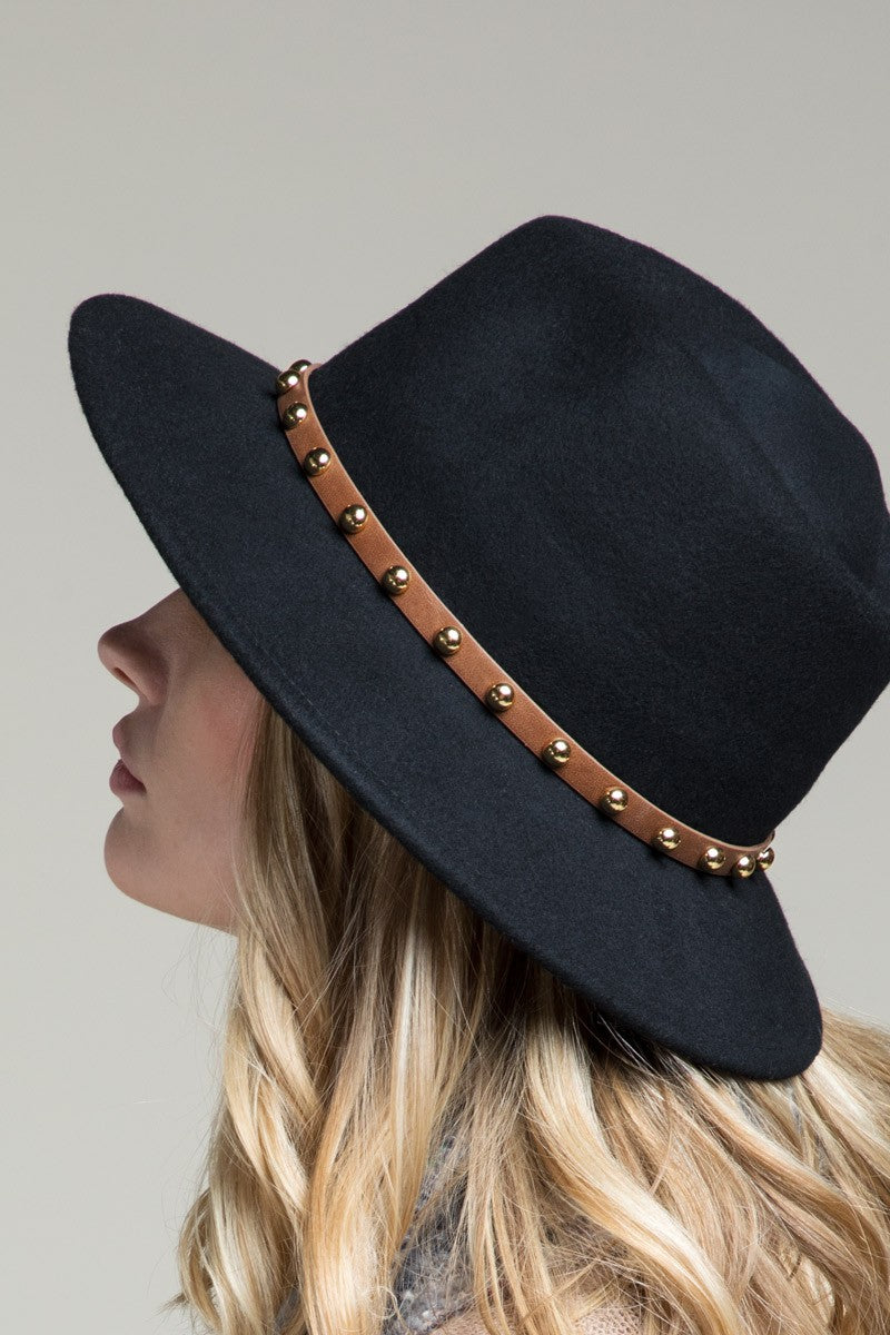 URBANISTA Wool Gold Studded Fedora