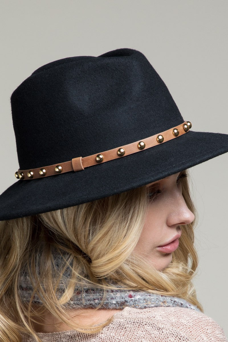 URBANISTA Wool Gold Studded Fedora