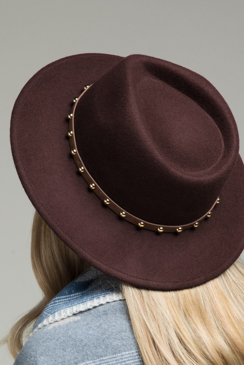 URBANISTA Wool Gold Studded Fedora