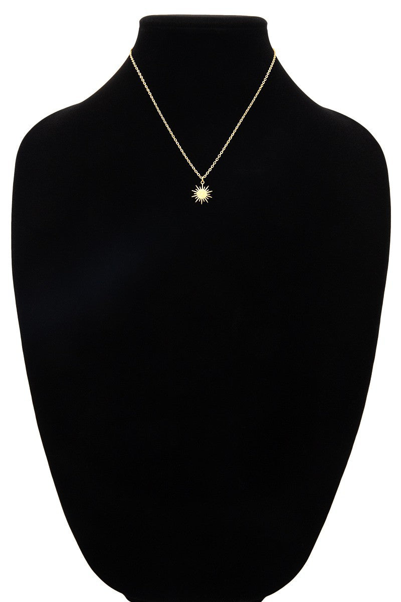 URBANISTA Dainty Sun Necklace in Gold or Silver