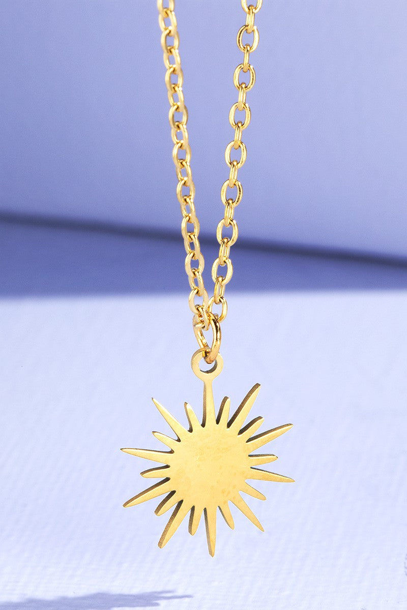 URBANISTA Dainty Sun Necklace in Gold or Silver