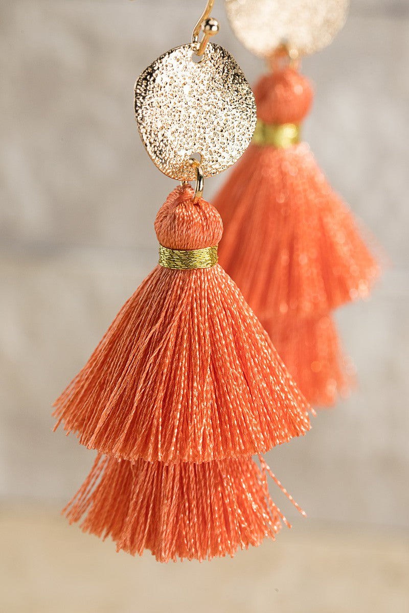 URBANISTA Disc & Tassel Earrings