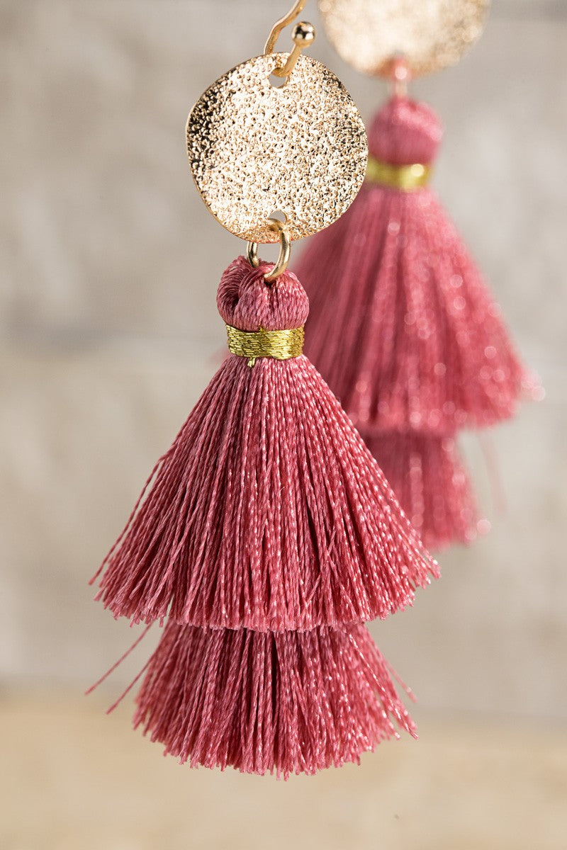 URBANISTA Disc & Tassel Earrings