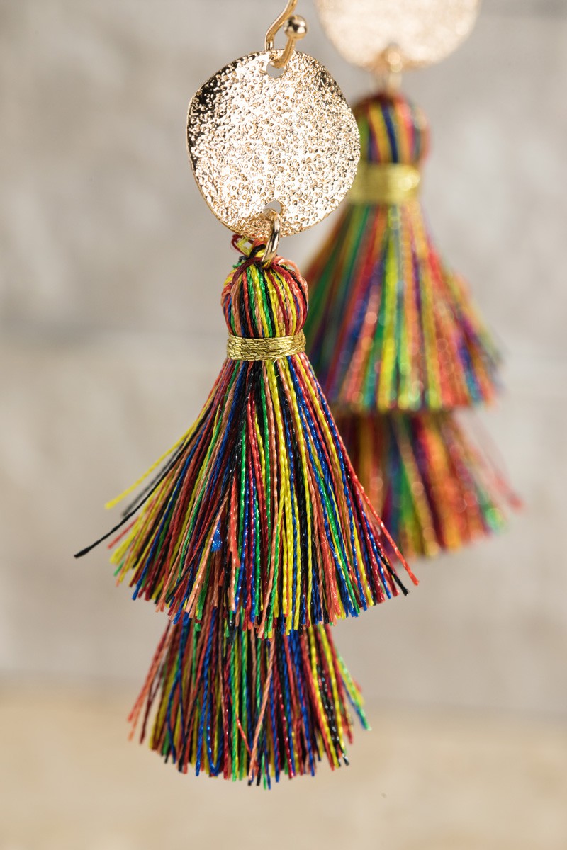 URBANISTA Disc & Tassel Earrings