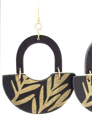 URBANISTA Black and Gold/ Tan and Gold Earrings