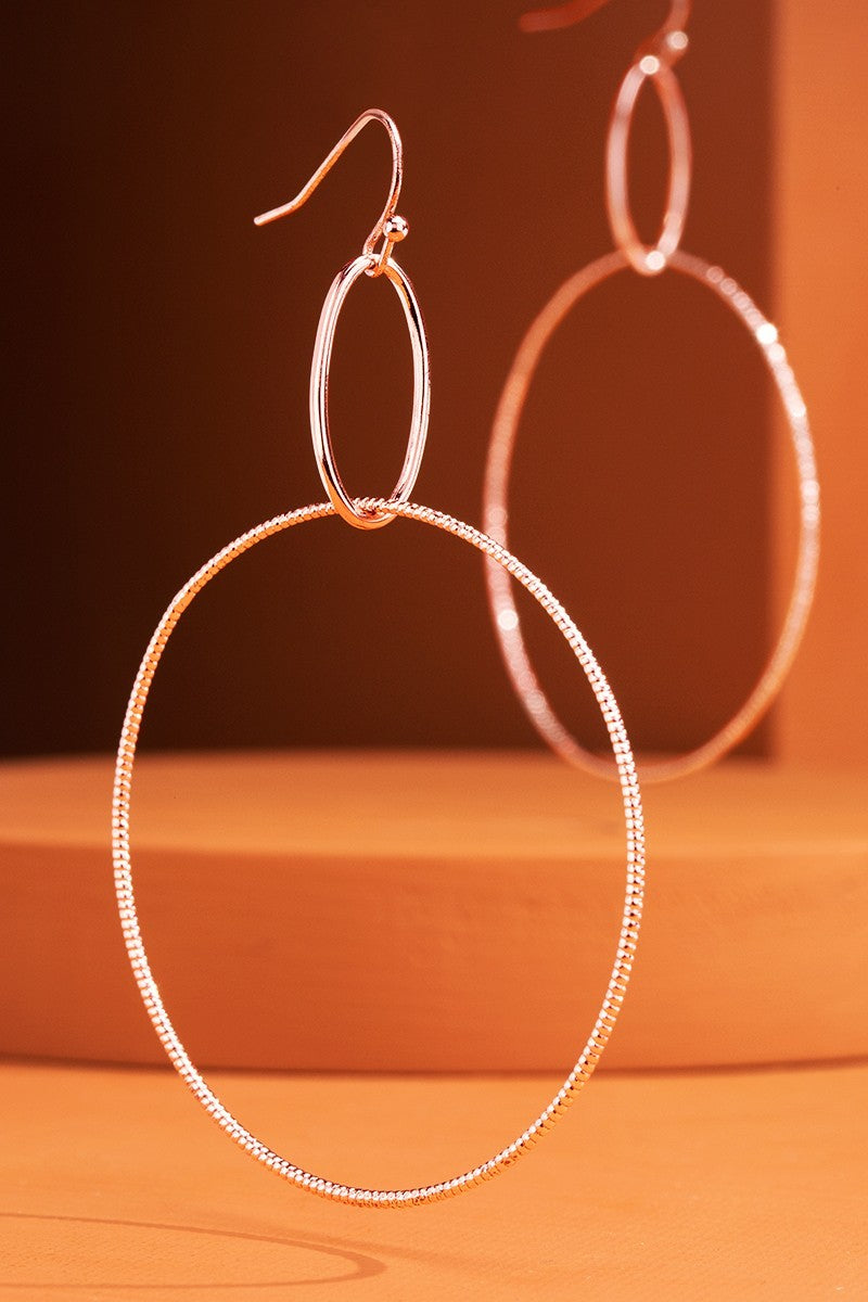 URBANISTA Brass Metal Ring Hook Earrings