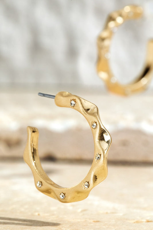 URBANISTA Satin Metal Round Hoop Earrings