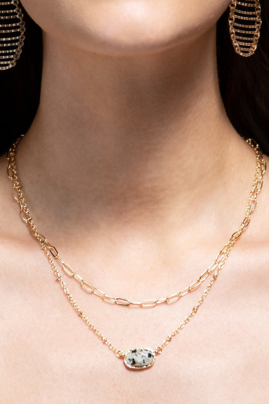 URBANISTA Semi-Precious Stone Layered Necklaces