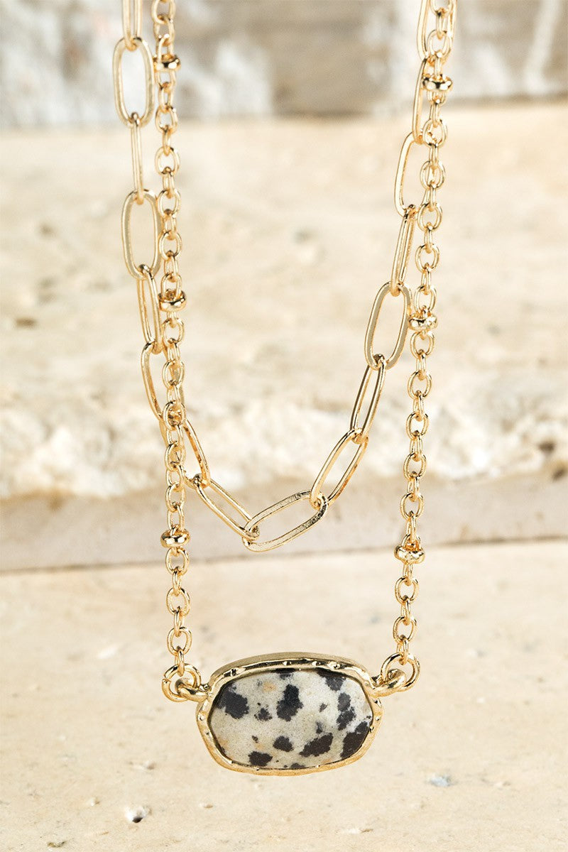 URBANISTA Semi-Precious Stone Layered Necklaces