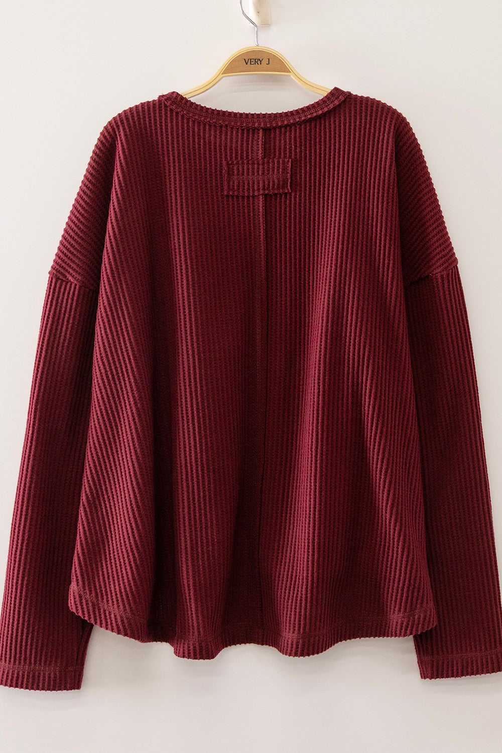 VERY J Cozy Waffle Long Sleeve Lounge Set