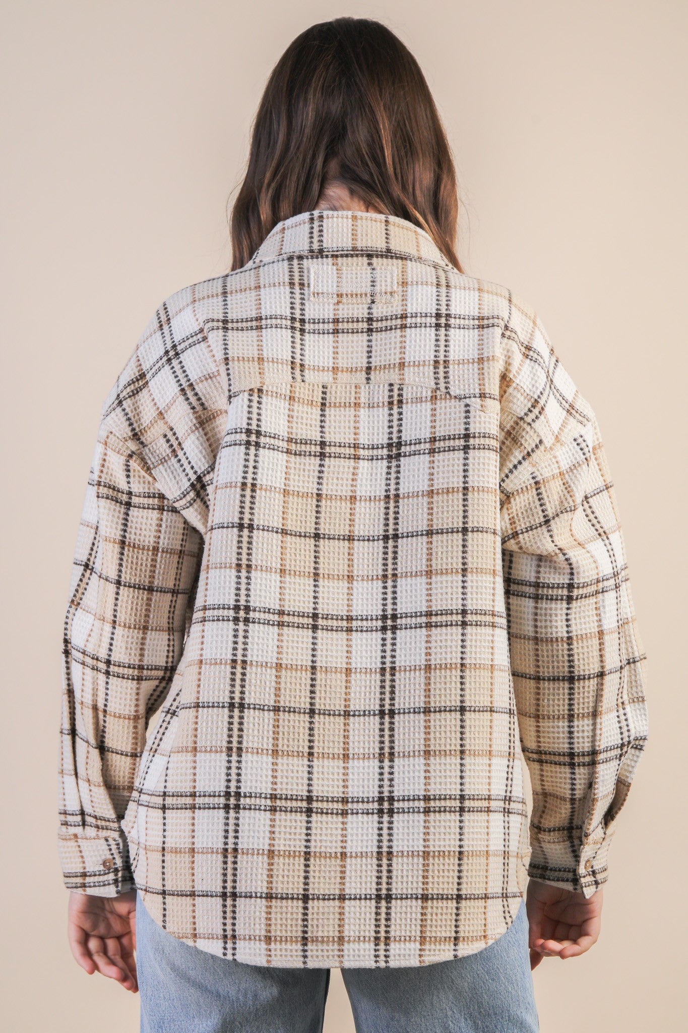VERY J Oversized Checkered Flannel Shacket Jacket