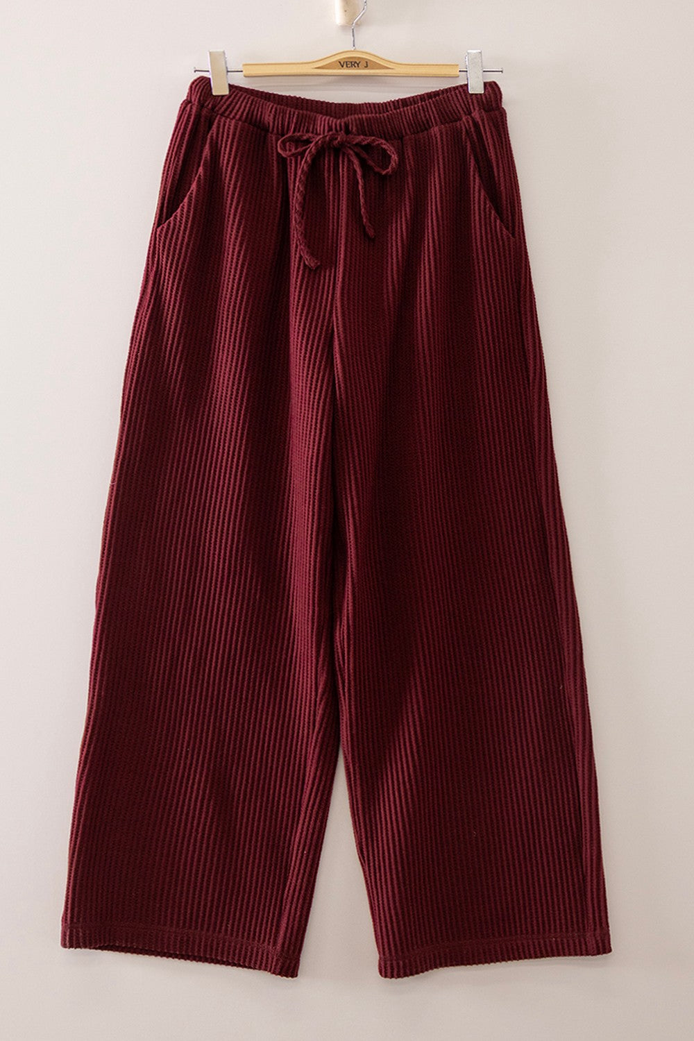 VERY J Cozy Waffle Long Sleeve Lounge Set