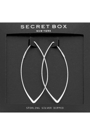 WONA Secret Box Gold Dipped Marquise Hoop Earrings