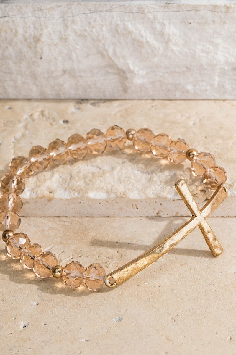 Urbanista Hammered Metal Cross Bracelet