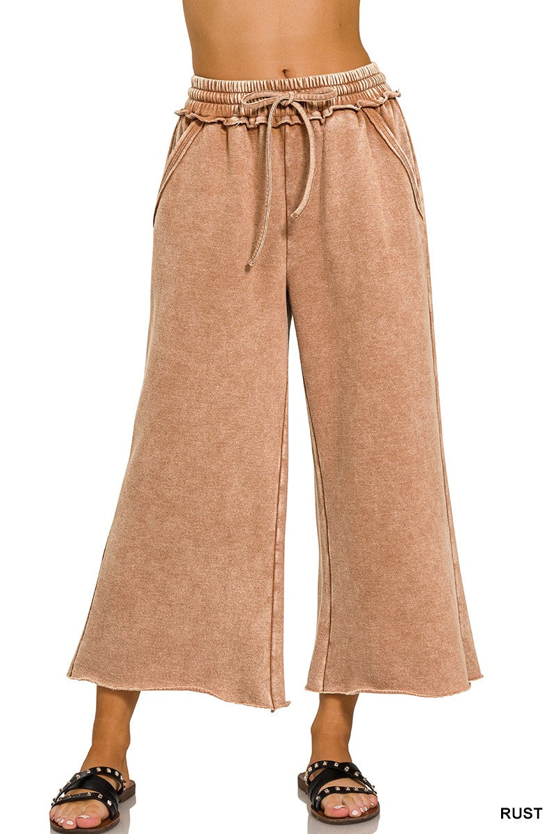 ZENANA French Terry Palazzo Pants