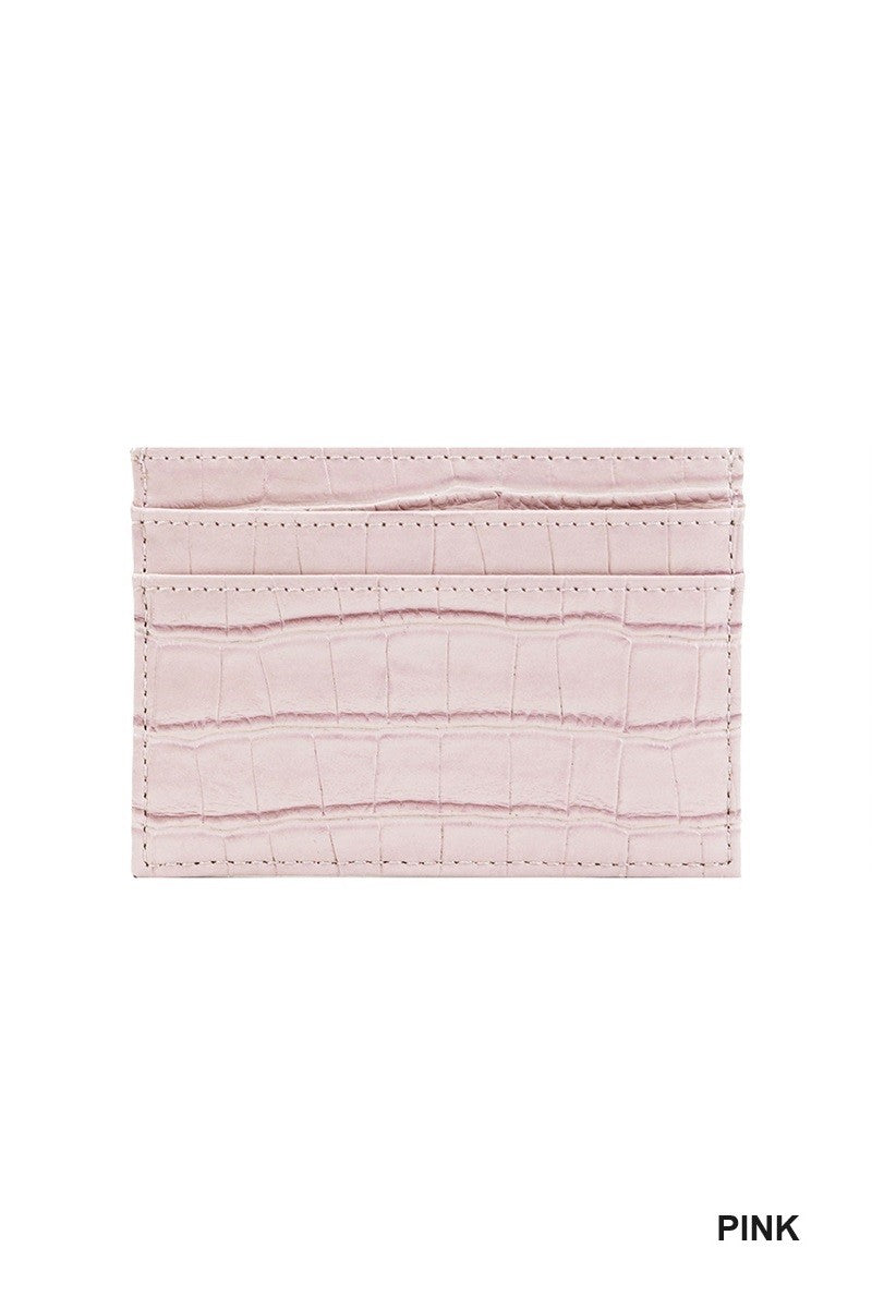 ZENANA Croc Pattern Card Holder Wallet