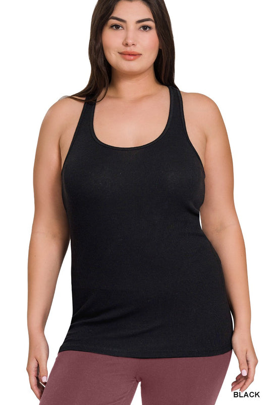 ZENANA Plus Racer Back Cotton Tank