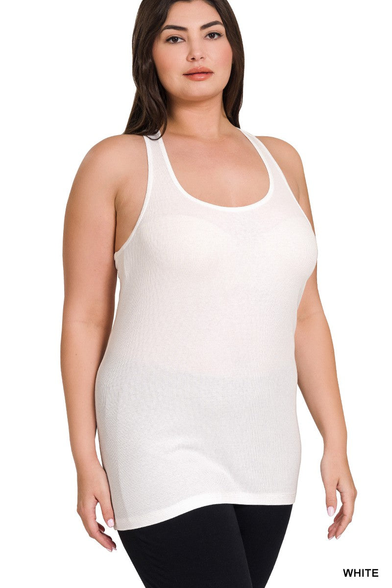 ZENANA Plus Racer Back Cotton Tank