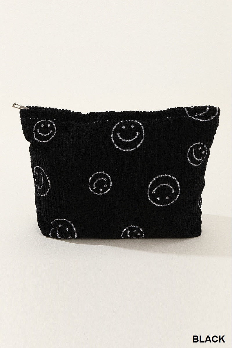 ZENANA Corduroy Smile Makeup Bag Large