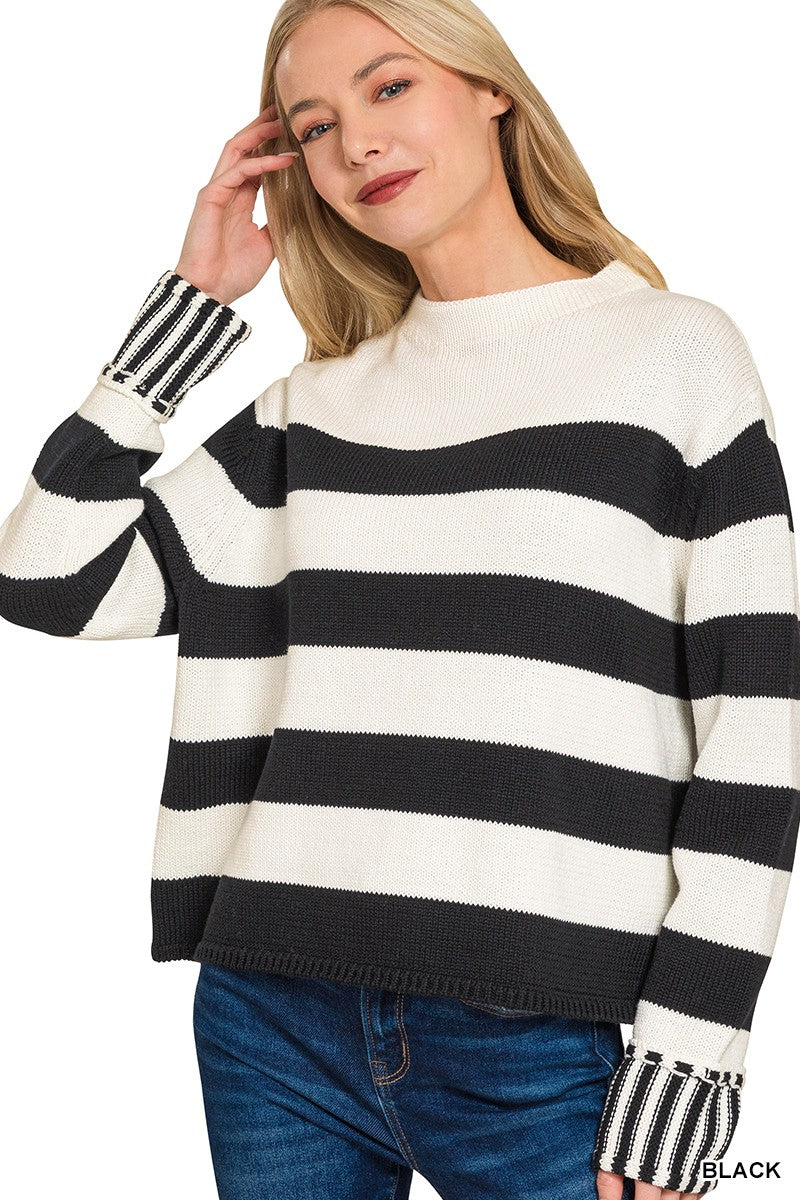 ZENANA Striped Sweater