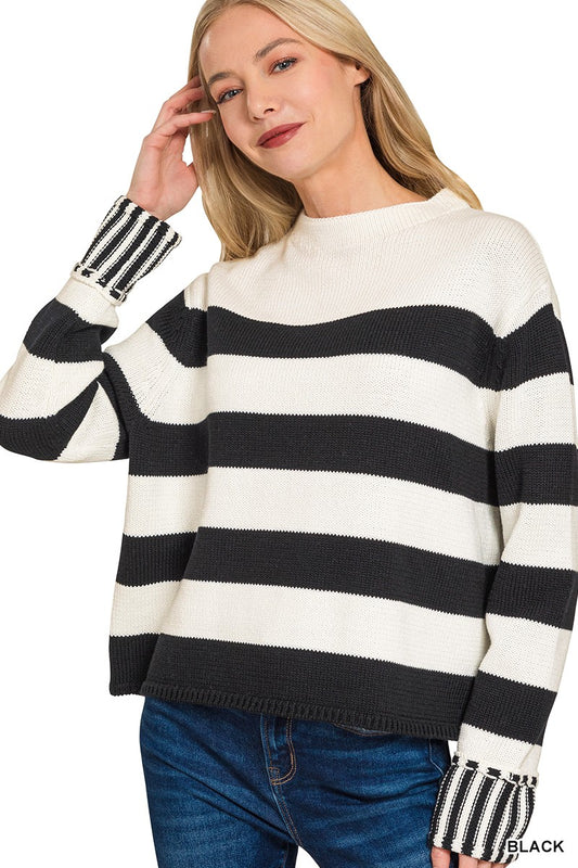 ZENANA Striped Sweater