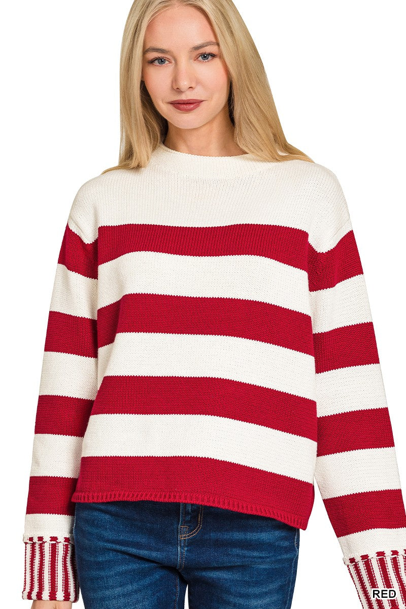 ZENANA Striped Sweater