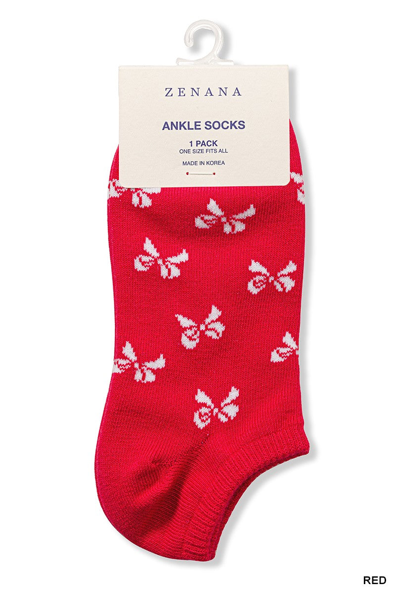 ZENANA Ribbon Printed Socks