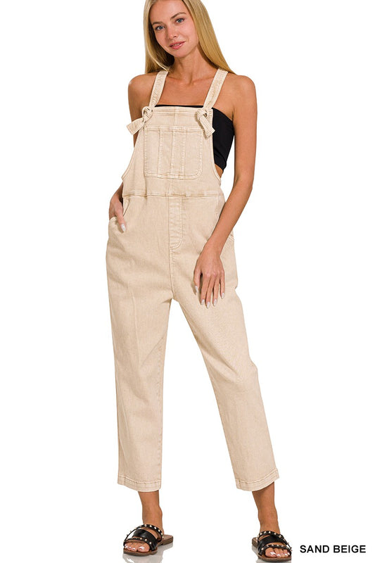 ZENANA Washed Relax Fit Overalls