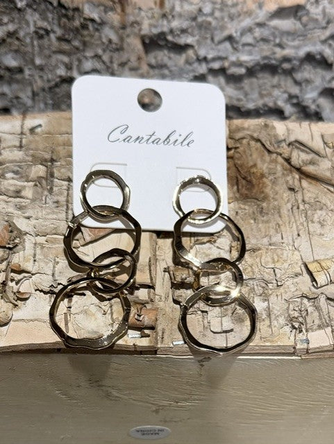 DMC Gold Dangle Hoop Earrings
